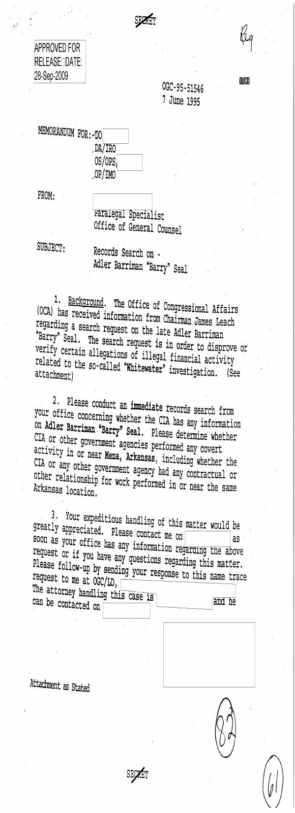 Page 1 preview of Records Search on Adler Barriman "Barry" Seal