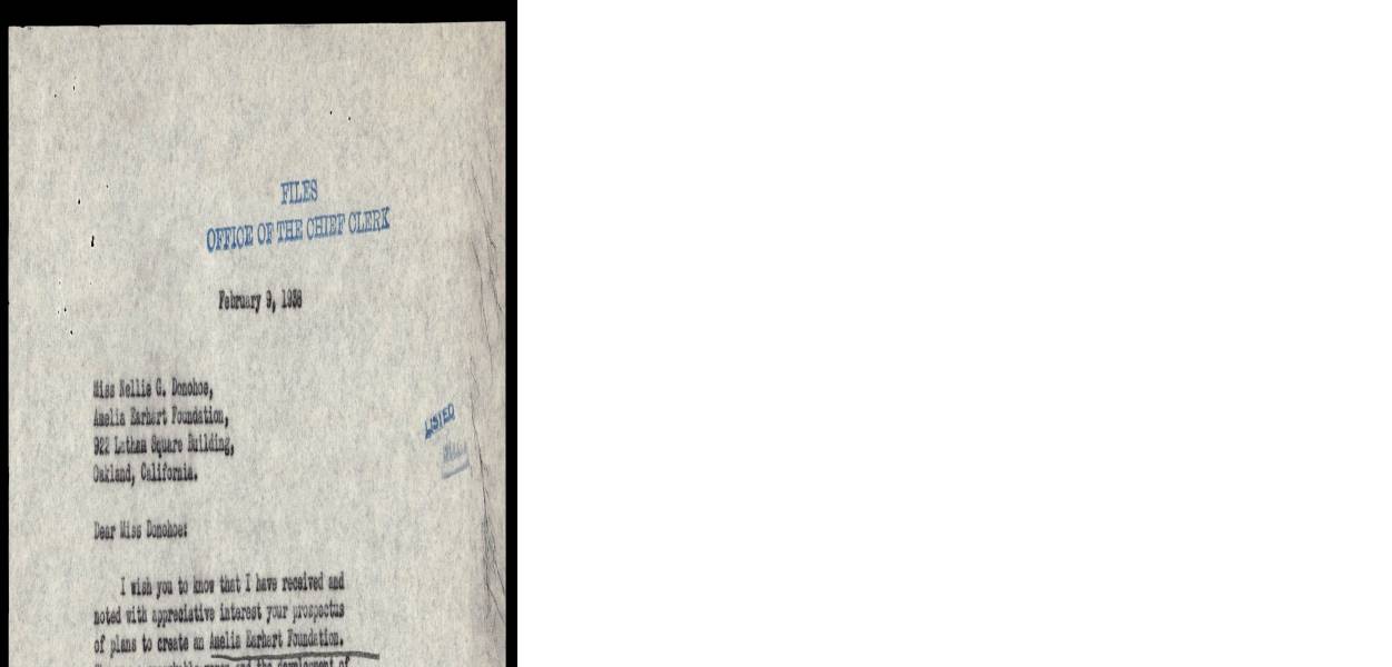 Page 1 preview of Correspondence and Promotional Materials Relating to the Amelia Earhart Foundation