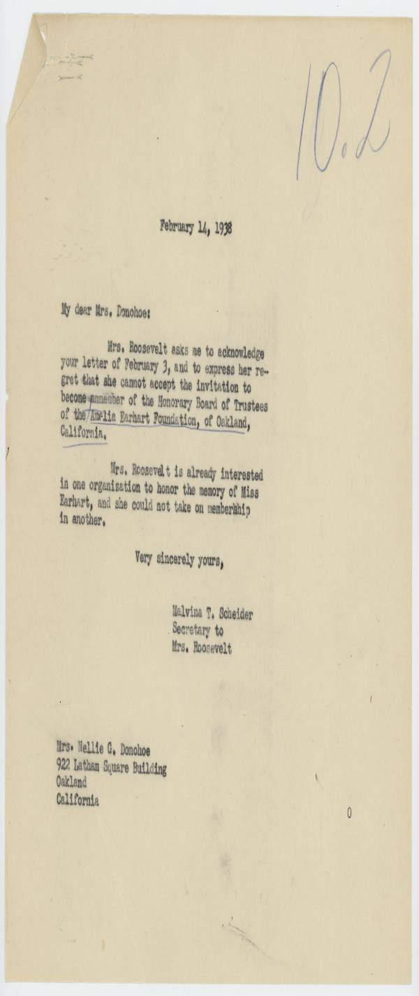 Page 1 preview of Correspondence and Articles of Incorporation Regarding the Amelia Earhart Foundation