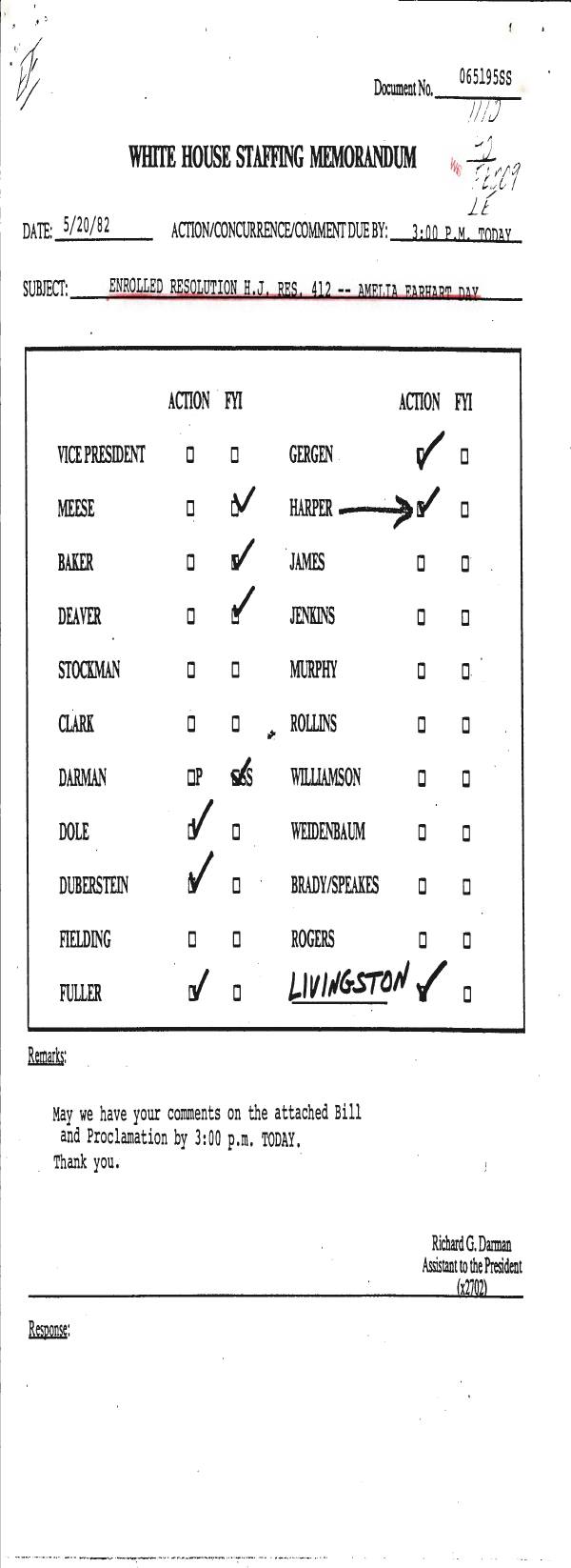 Page 1 preview of White House Staffing and Presidential Proclamation for Amelia Earhart Day